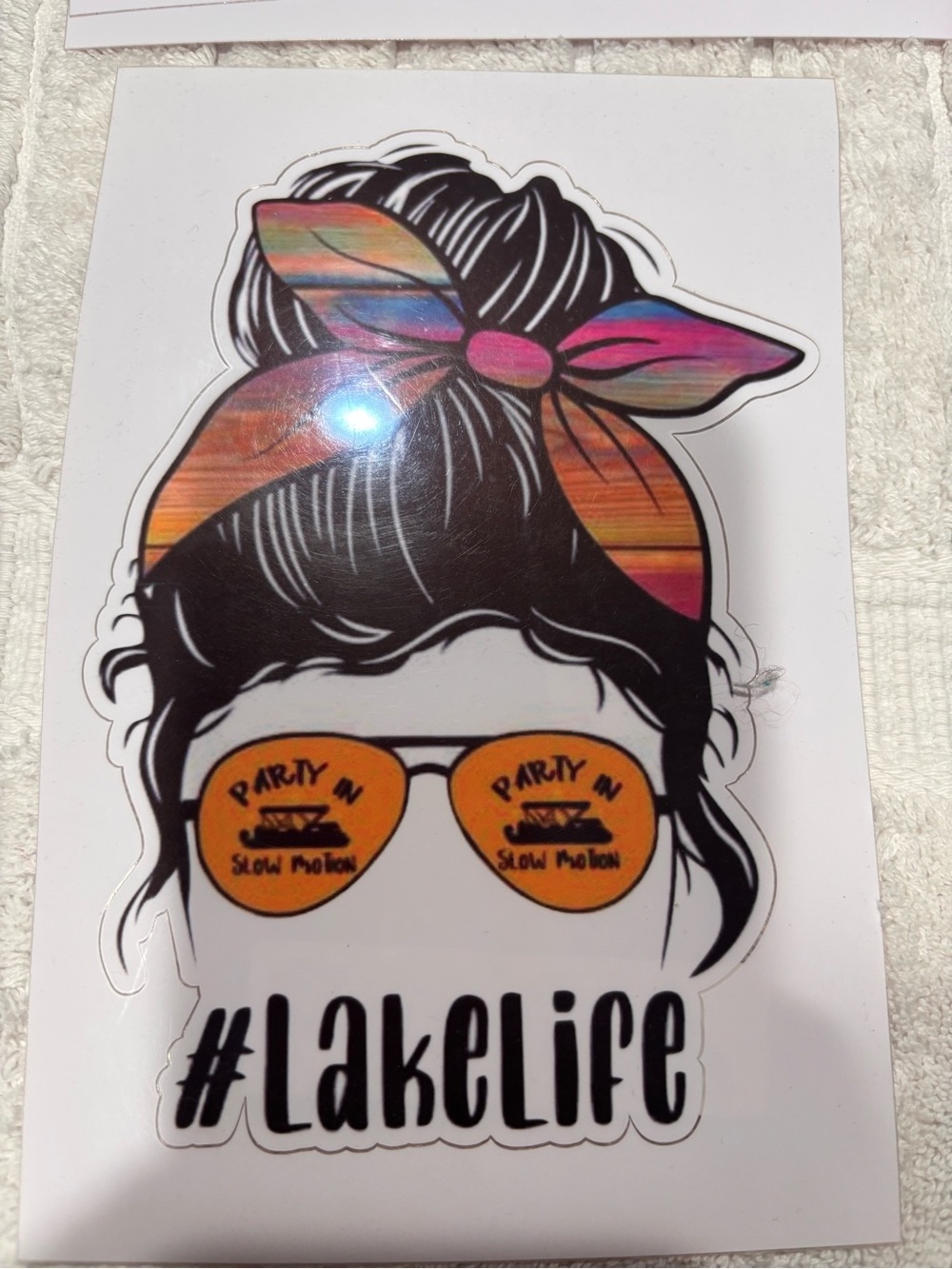 #LakeLife Bandana Sticker - Multicolor Lake-Themed Design